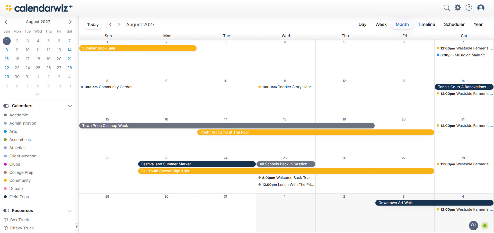CalendarWiz+ interactive calendar